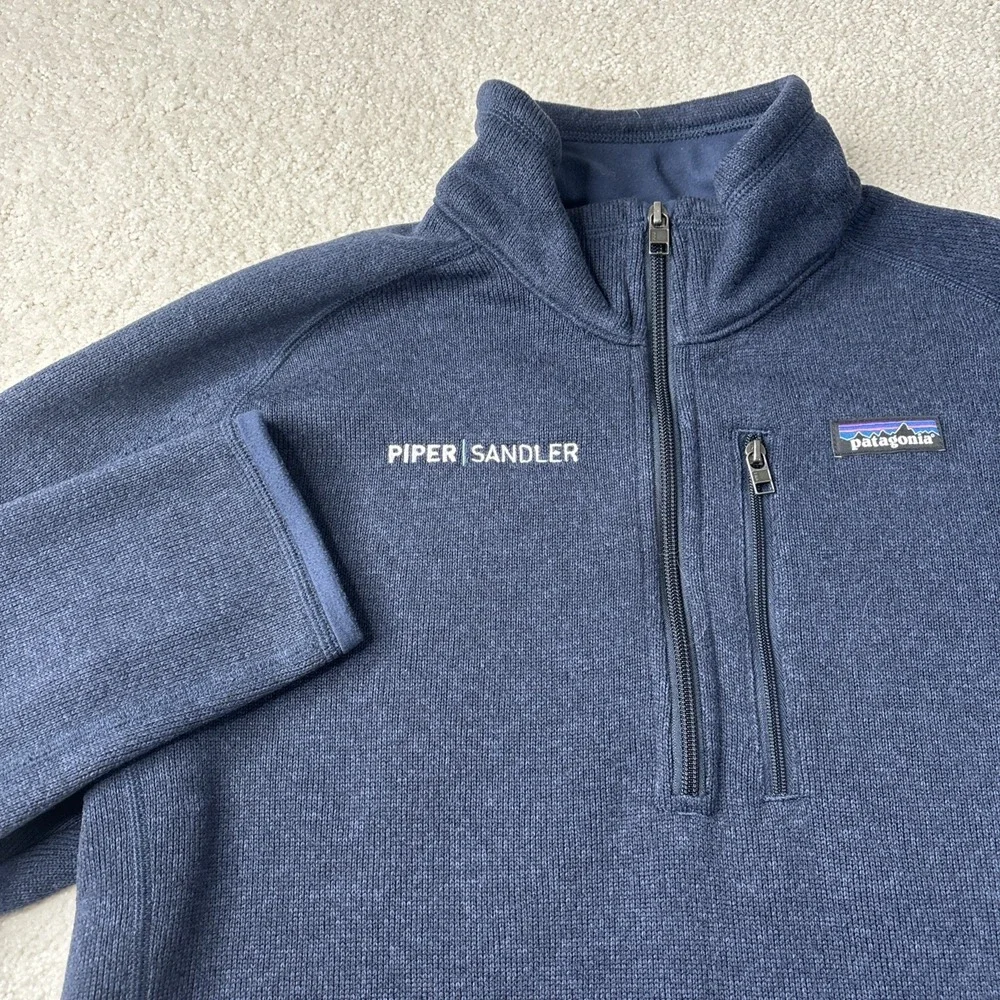 Patagonia Better Sweater‎ Men's Medium Blue 1/4 Zip Pullover Hiking 25523 LOGO